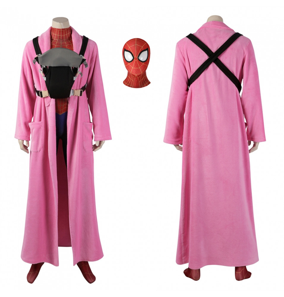 Spider-Man Across The Spider-Verse Peter Parker Pink Cosplay Costume