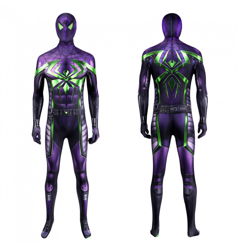 Spider-Man Miles Morales Purple Reign Suit Cosplay Jumpsuit