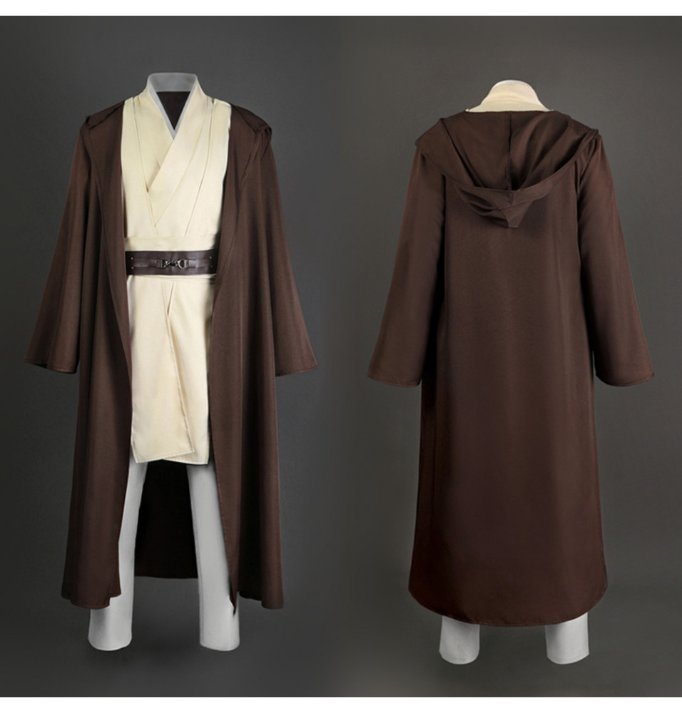 Star Wars Attack of The Clones Obi-Wan Kenobi Cosplay Costume Economical Version
