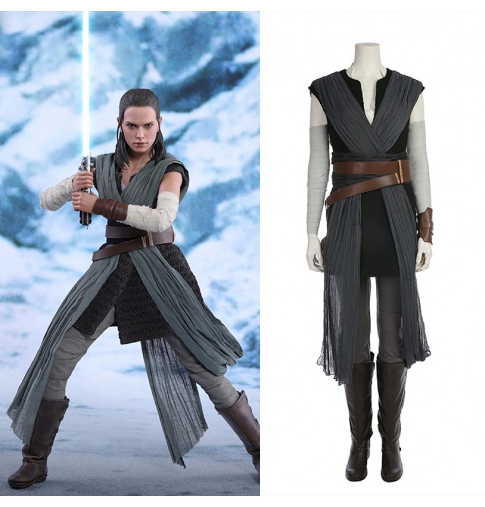 Star Wars The Last Jedi Rey Cosplay Costume Deluxe Outfit