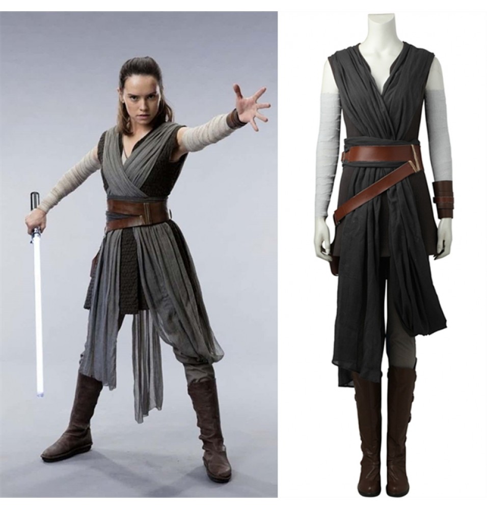 Star Wars The Last Jedi Rey Cosplay Costume Deluxe Outfit