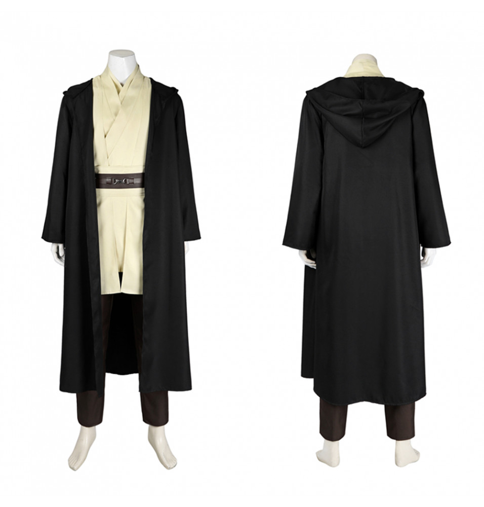 Star Wars The Phantom Menace Qui-Gon Jinn Cosplay Costume Economical Version