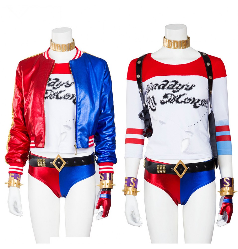 Suicide Squad Harley Quinn Costume Cosplay Full Set - Deluxe Version